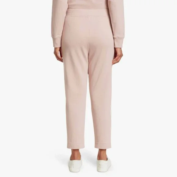 St. John Rose Quartz Cotton French Terry Cropped Pants M - Picture 4 of 6